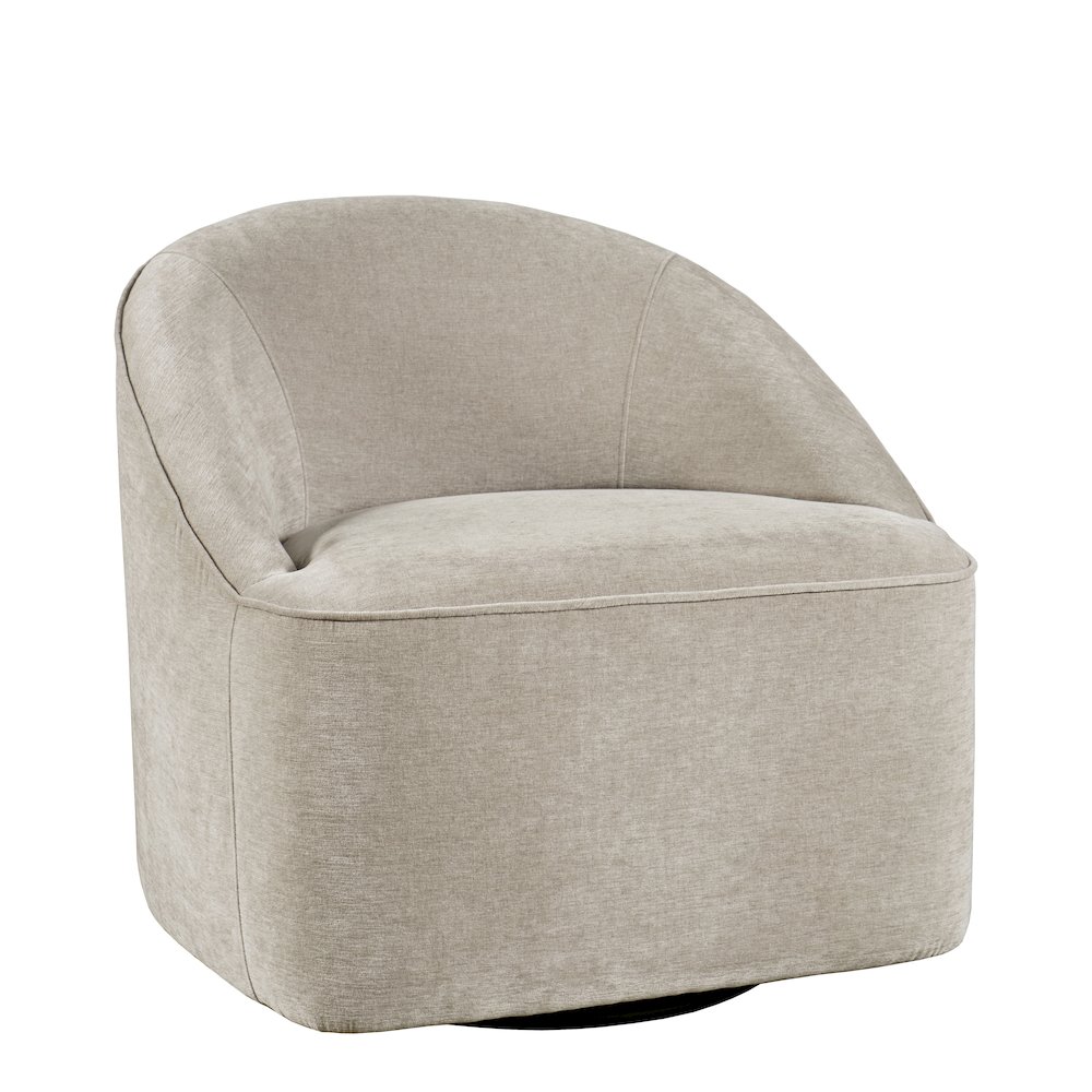 Lulu Mid-Century Modern Upholstered Casual Swivel Accent Chair. Picture 3