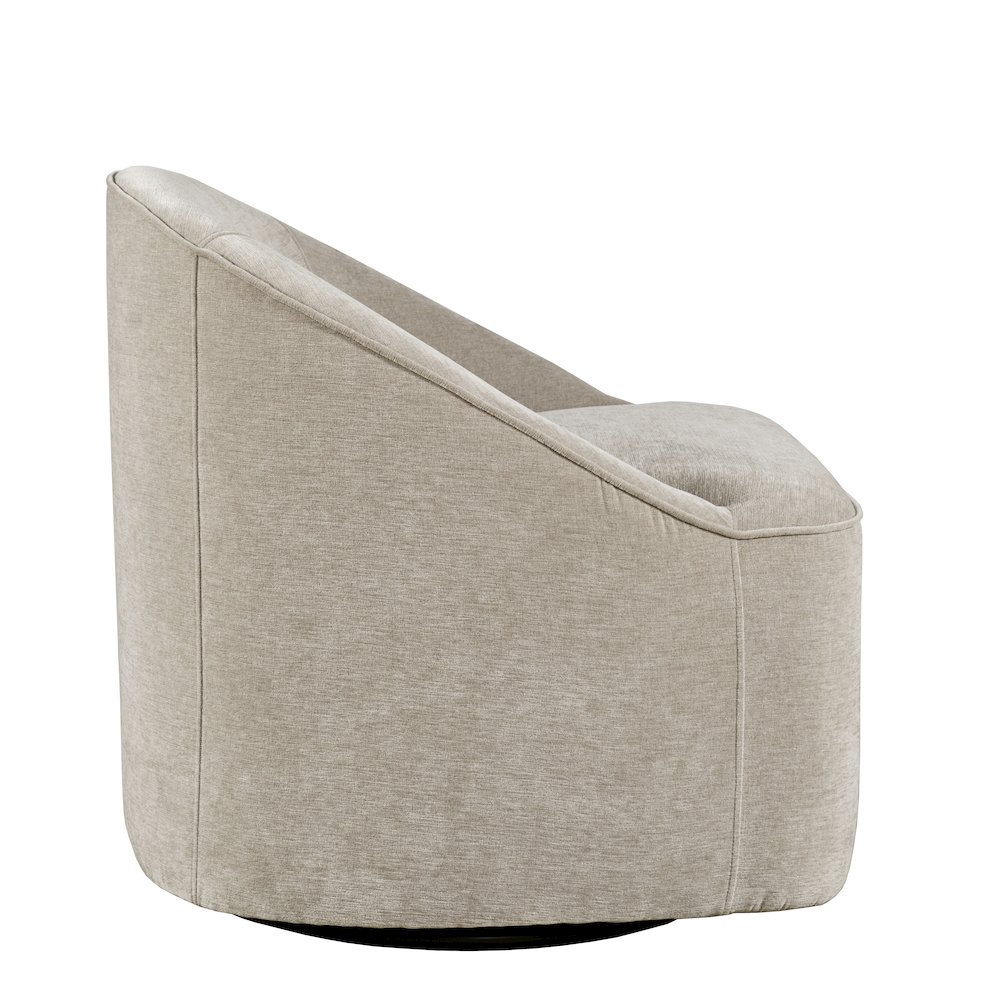 Lulu Mid-Century Modern Upholstered Casual Swivel Accent Chair. Picture 5