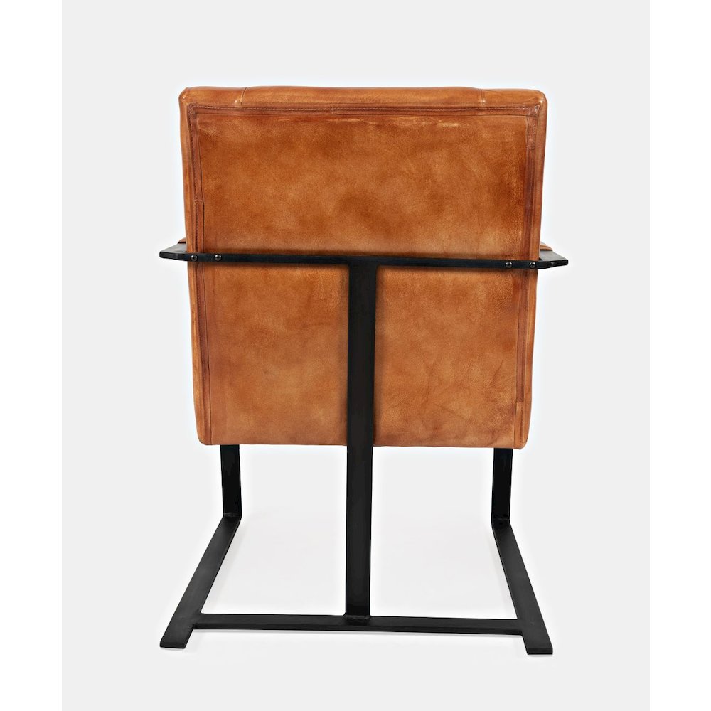 Maguire Modern Industrial Genuine Leather Sled Chair. Picture 7