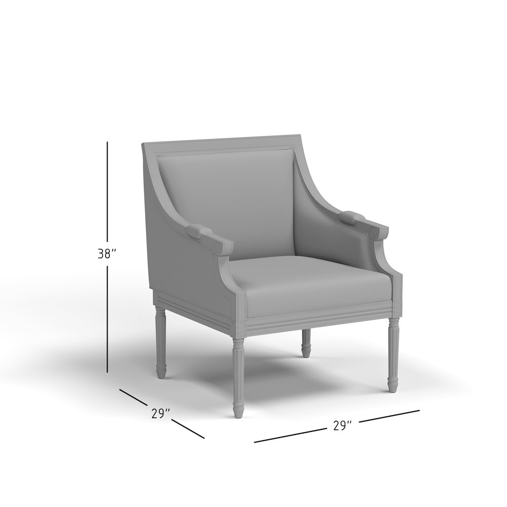 McKenna French Detailing Solid Wood Upholstered Accent Chair - KD. Picture 7
