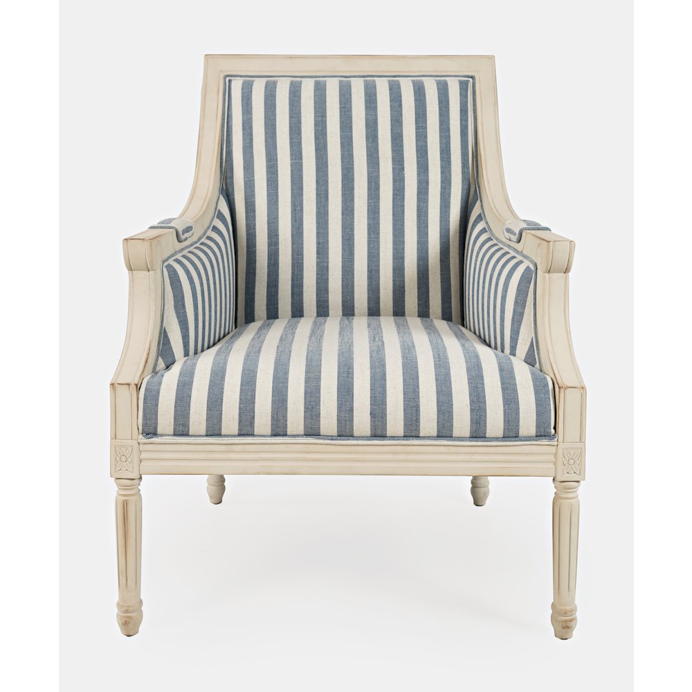 McKenna French Detailing Solid Wood Upholstered Accent Chair - KD. Picture 1