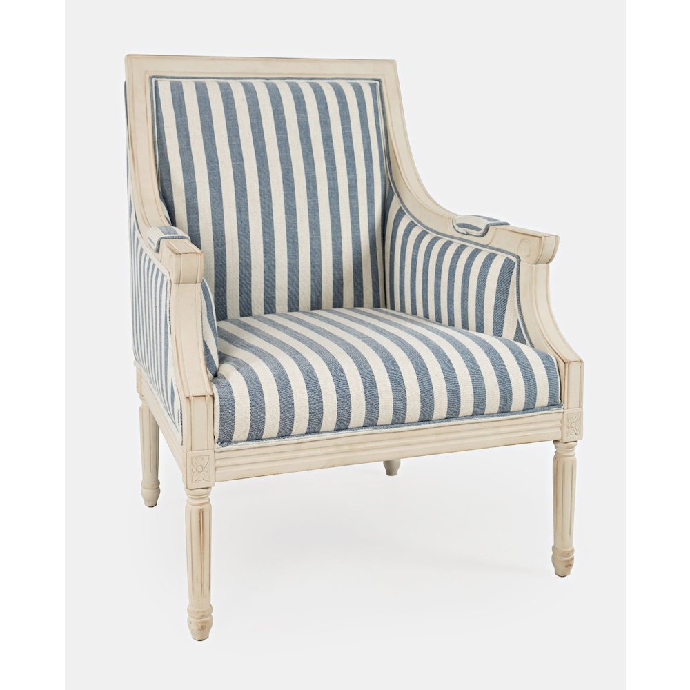 McKenna French Detailing Solid Wood Upholstered Accent Chair - KD. Picture 3