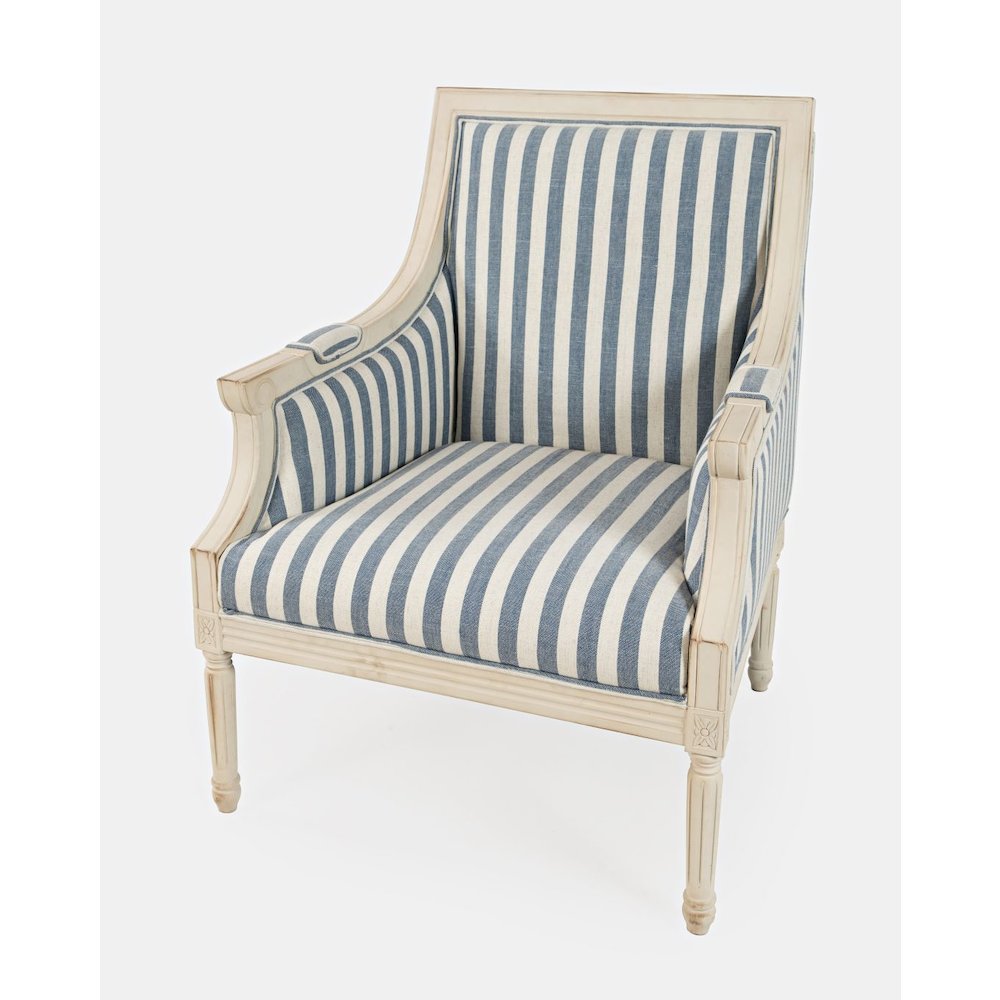 McKenna French Detailing Solid Wood Upholstered Accent Chair - KD. Picture 4
