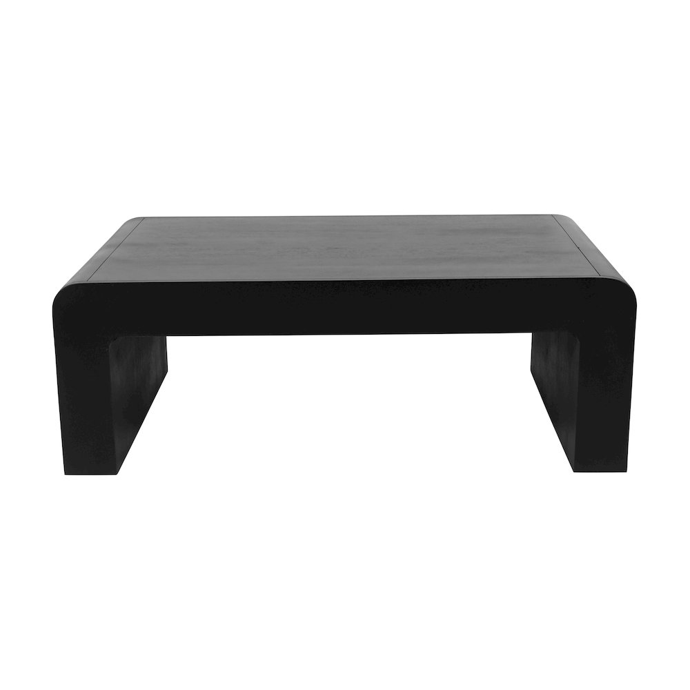 Brooklyn 50" Mid-Century Modern Solid Wood Waterfall Curved Coffee Table. Picture 6