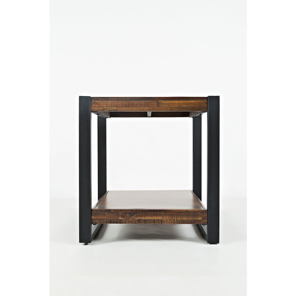 Loftworks Modern Industrial Distressed Acacia End Table. Picture 2