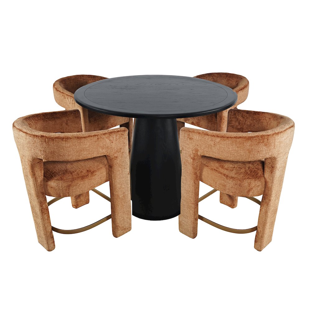 Luxury Mid-Century Modern Five Piece Counter Height Dining Set. Picture 2