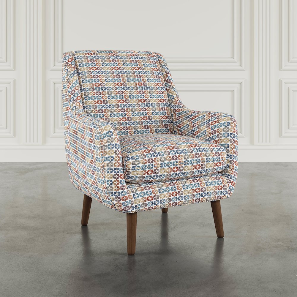 Nielsen Mid-Century Modern Upholstered Retro Geometric Fabric Accent Chair. Picture 9