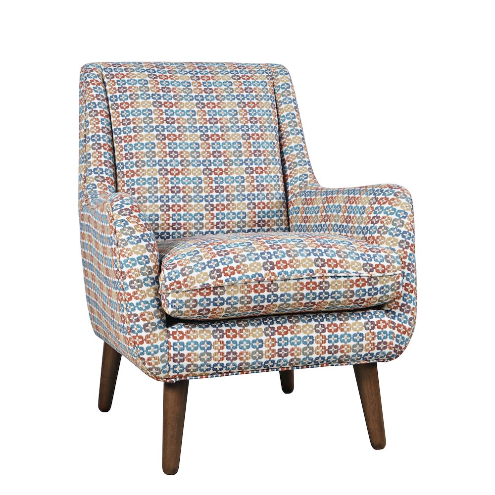 Nielsen Mid-Century Modern Upholstered Retro Geometric Fabric Accent Chair. Picture 2