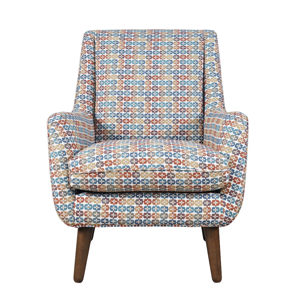 Nielsen Mid-Century Modern Upholstered Retro Geometric Fabric Accent Chair. Picture 1