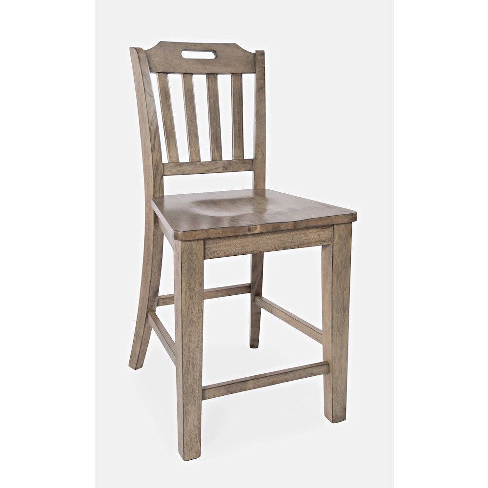 Solid Wood Slatback Handle Counter Height Barstool (Set of 2). Picture 3