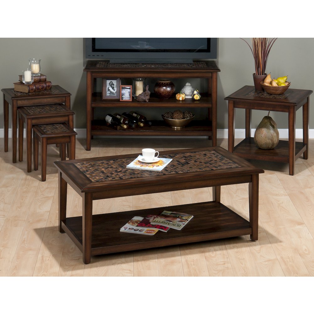 Baroque 48" Coffee Table with Mosaic Tile Inlay. Picture 2