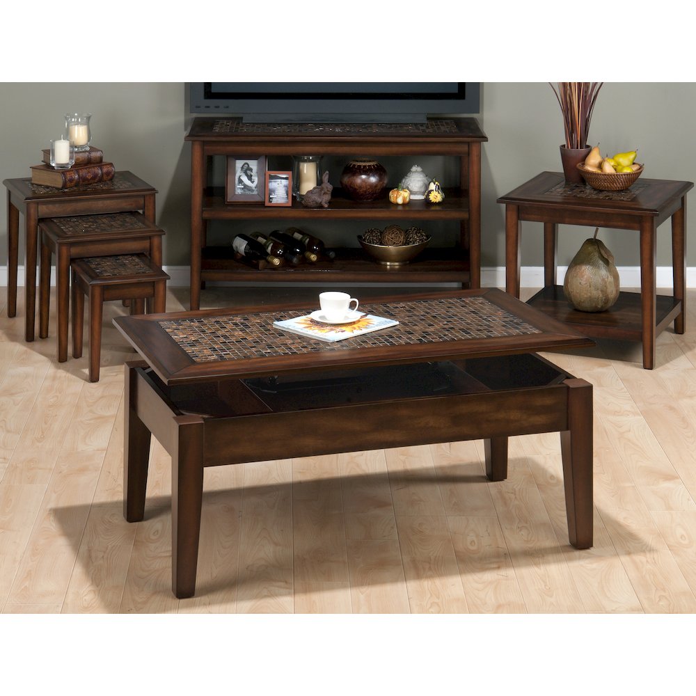 Baroque Sofa 48" Sofa Table with Mosaic Tile Inlay. Picture 3