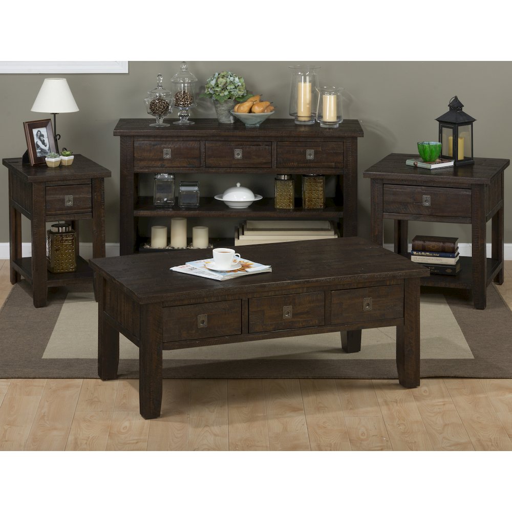 Kona Grove 48" Distressed Solid Wood Rectangle Coffee Table. Picture 2