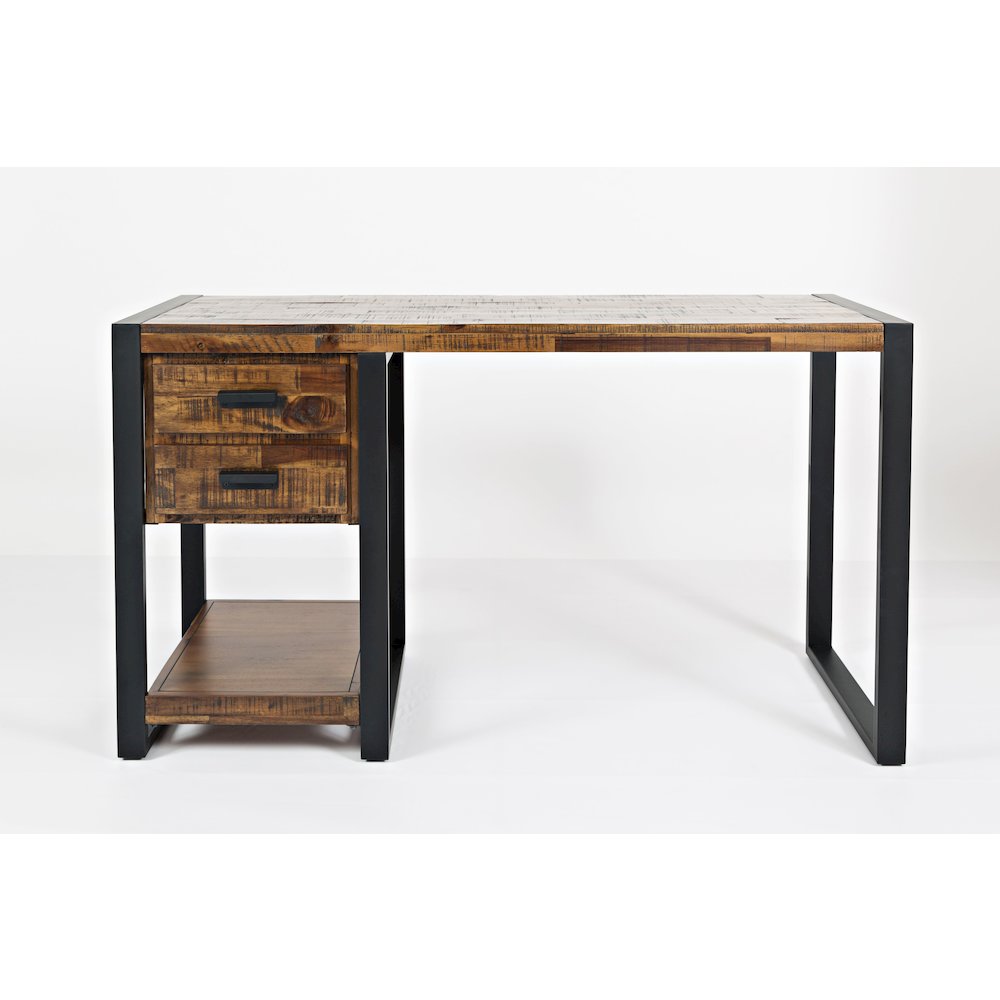 Loftworks 54" Modern Industrial Distressed Acacia Desk with Drawers and Storage. Picture 1