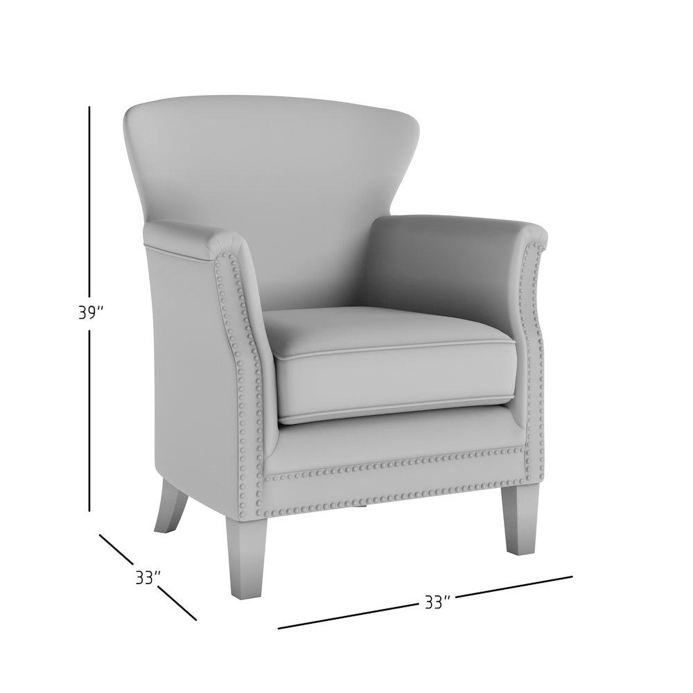 Phoebe Avian Bird Pattern Upholstered Accent Chair with Nailhead Trim. Picture 5