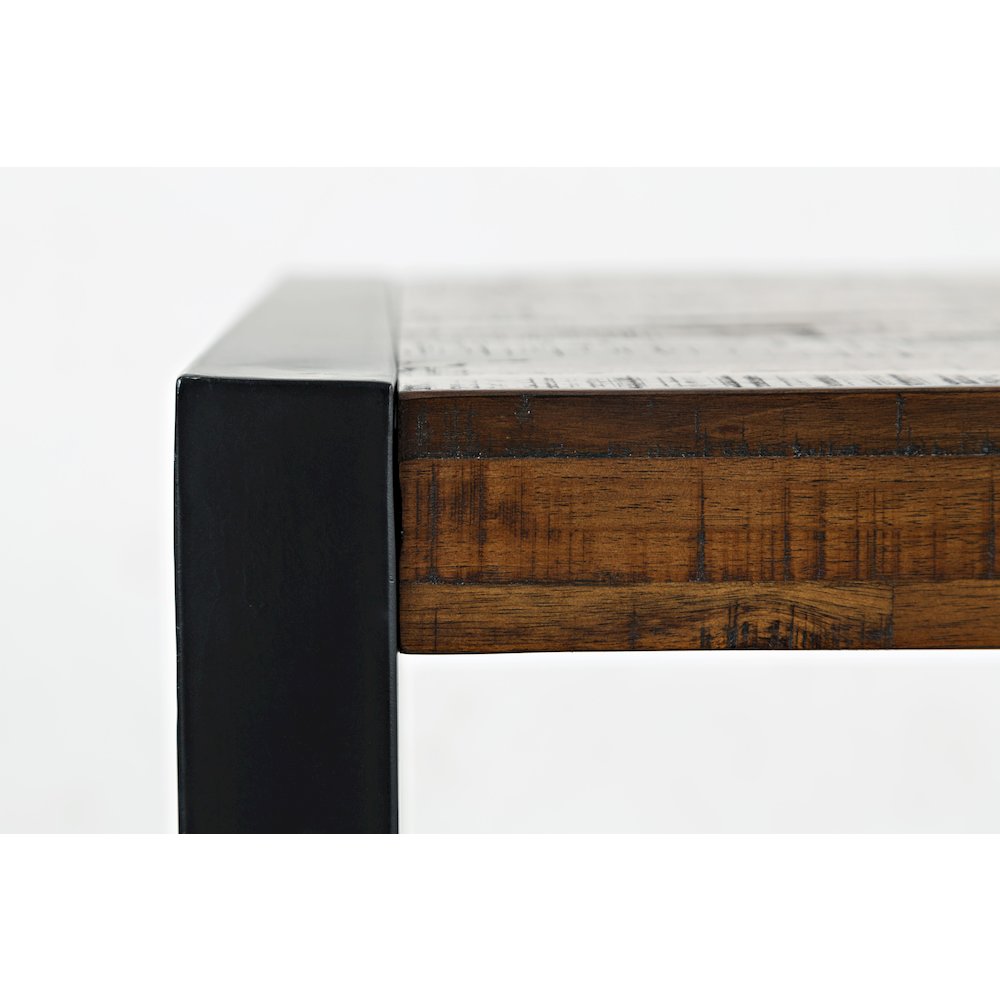 Loftworks Modern Industrial Distressed Acacia End Table. Picture 4