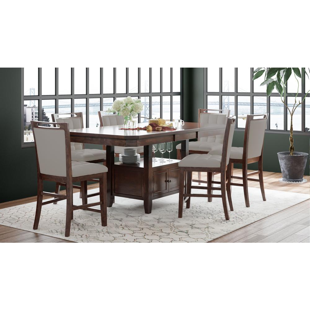 Manchester Contemporary 78" Table Seven-Piece Counter Height Dining Set. Picture 1