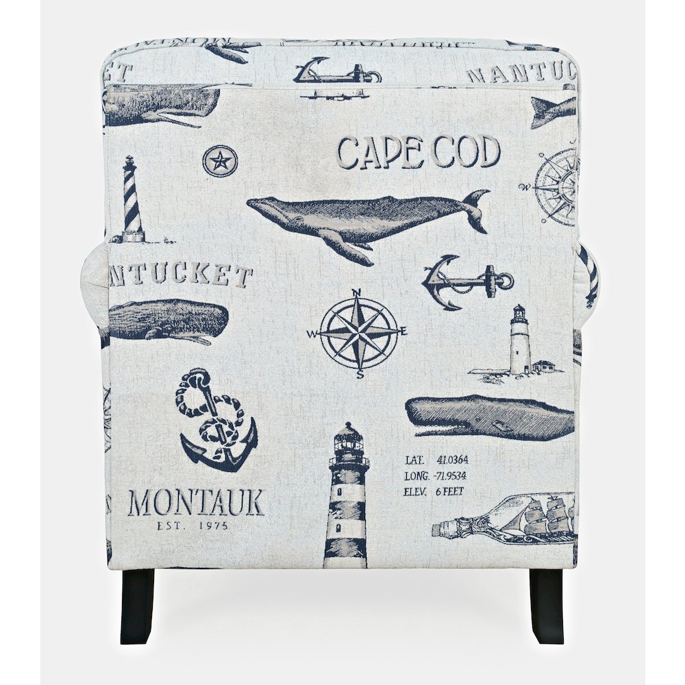 Seafarer Coastal Nantucket Cape Nautical Upholstered Accent Chair. Picture 7