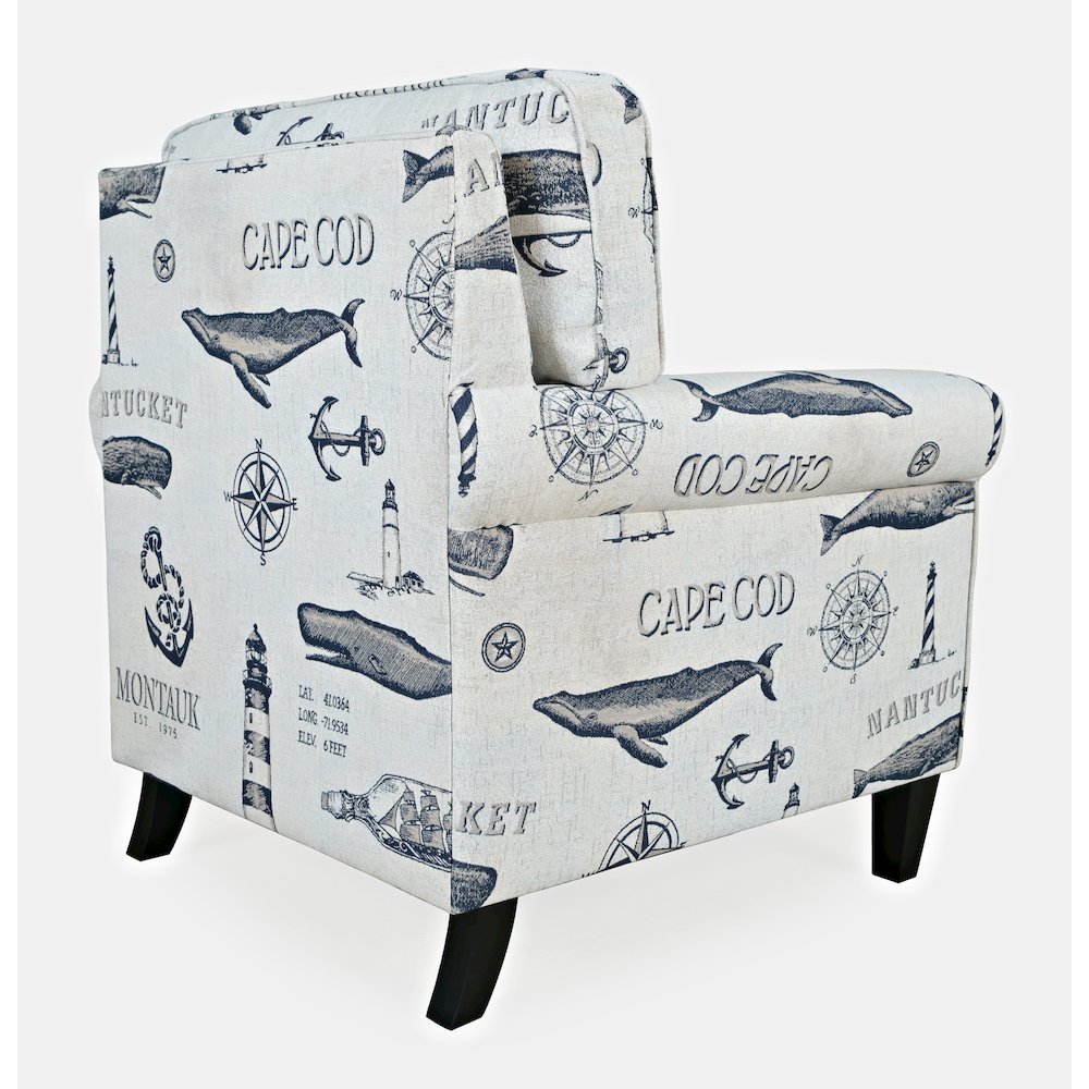 Seafarer Coastal Nantucket Cape Nautical Upholstered Accent Chair. Picture 6