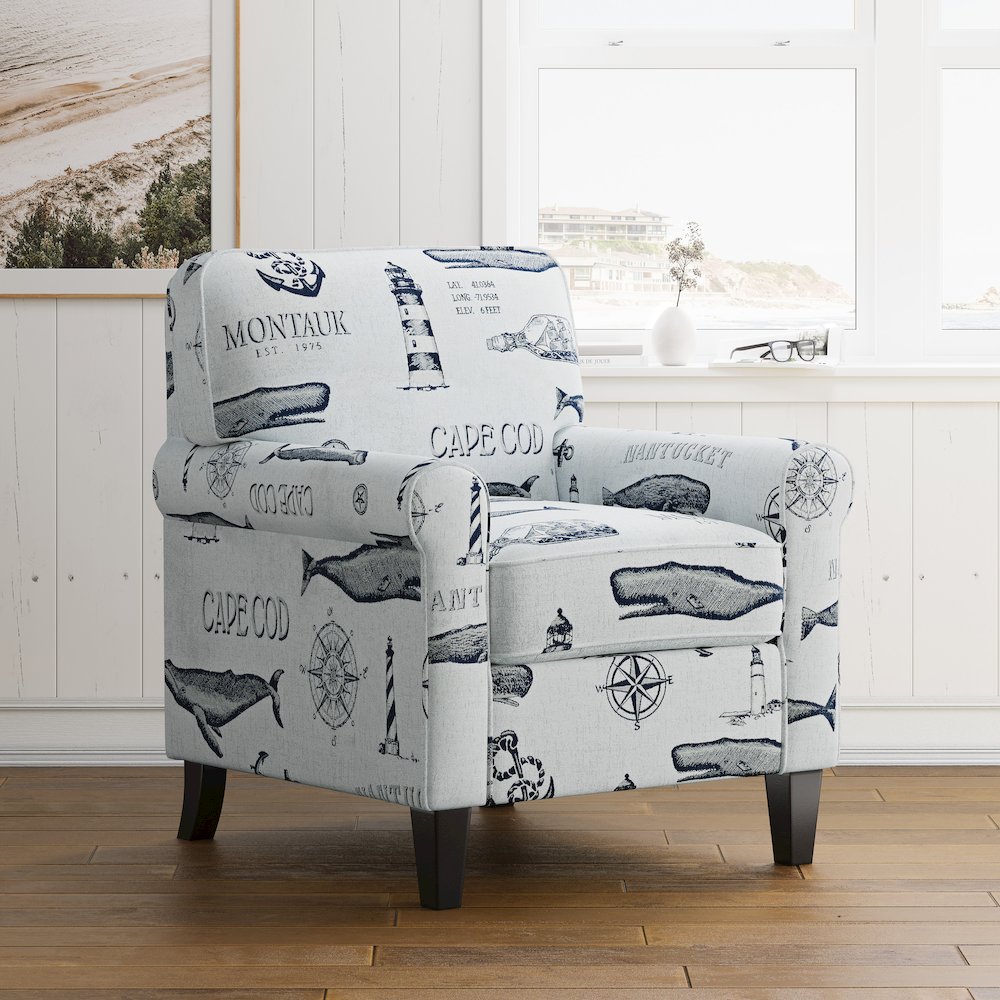 Seafarer Coastal Nantucket Cape Nautical Upholstered Accent Chair. Picture 2