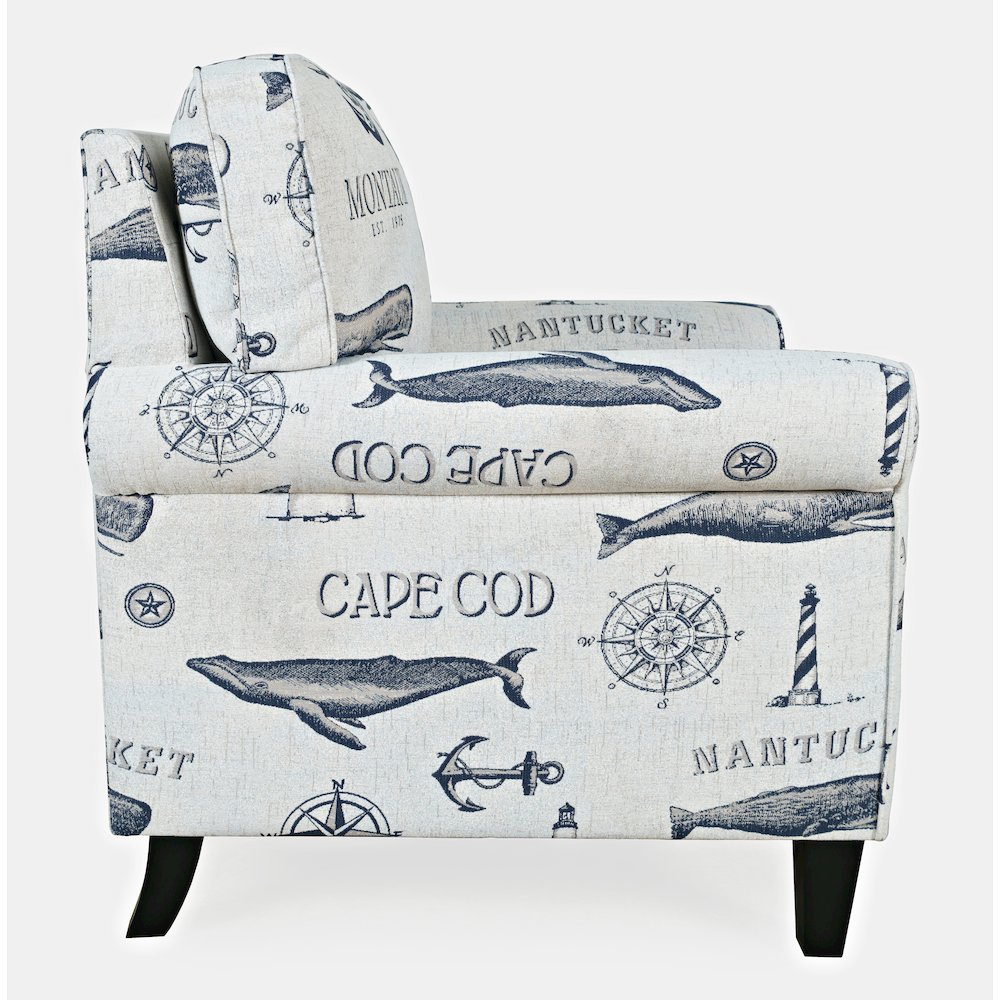 Seafarer Coastal Nantucket Cape Nautical Upholstered Accent Chair. Picture 5