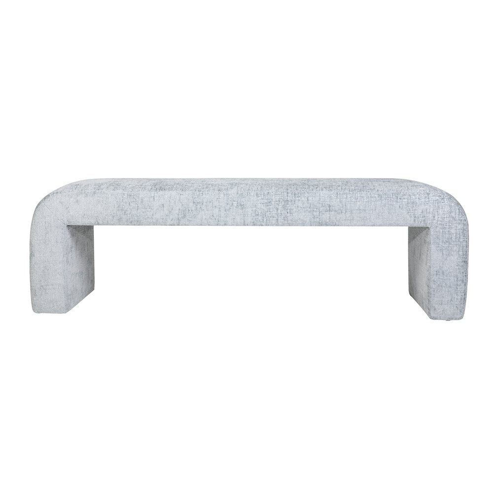 Sophia Modern Luxury Curved Upholstered Waterfall Jacquard Bench - Large. Picture 1