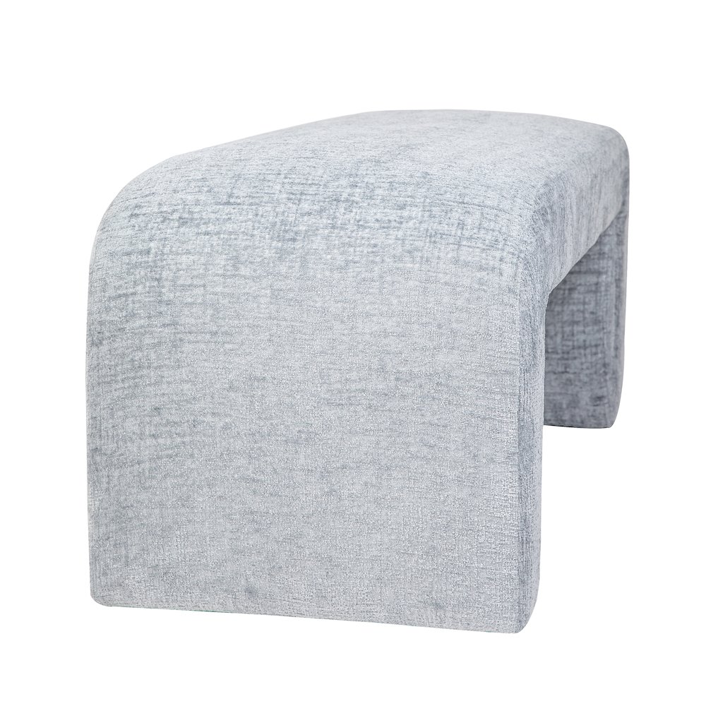 Sophia Modern Luxury Curved Upholstered Waterfall Jacquard Bench - Large. Picture 4