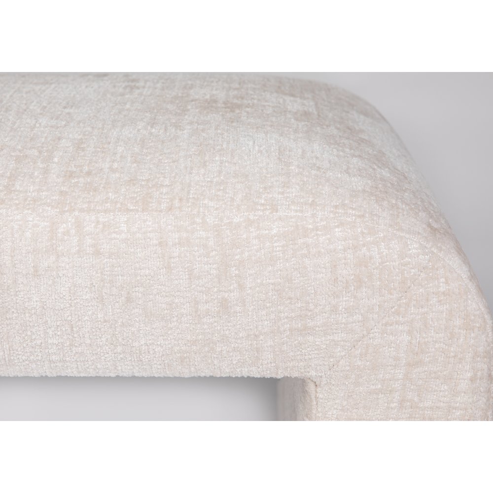 Sophia Modern Luxury Curved Upholstered Waterfall Jacquard Bench - Large. Picture 4