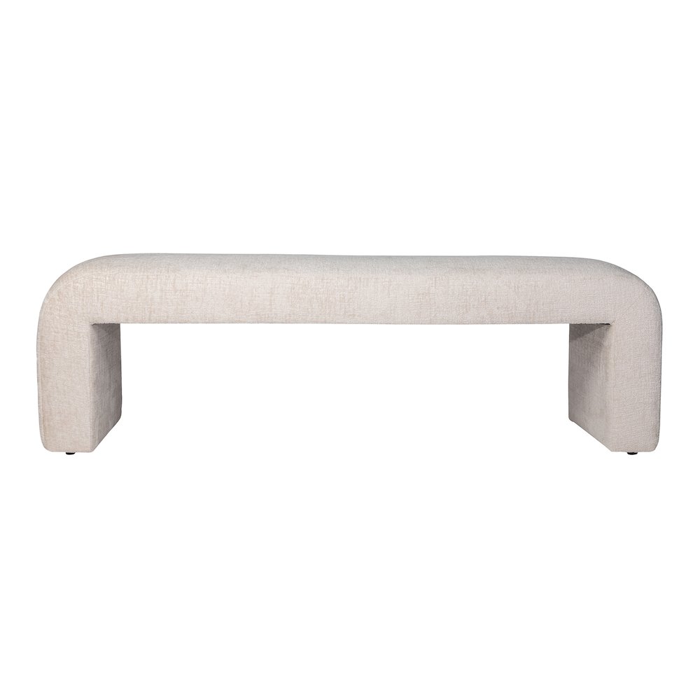 Sophia Modern Luxury Curved Upholstered Waterfall Jacquard Bench - Large. Picture 1
