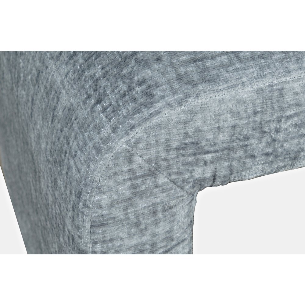 Modern Curved Upholstered Waterfall Jacquard Petite Ottoman Bench - Set of 2. Picture 3