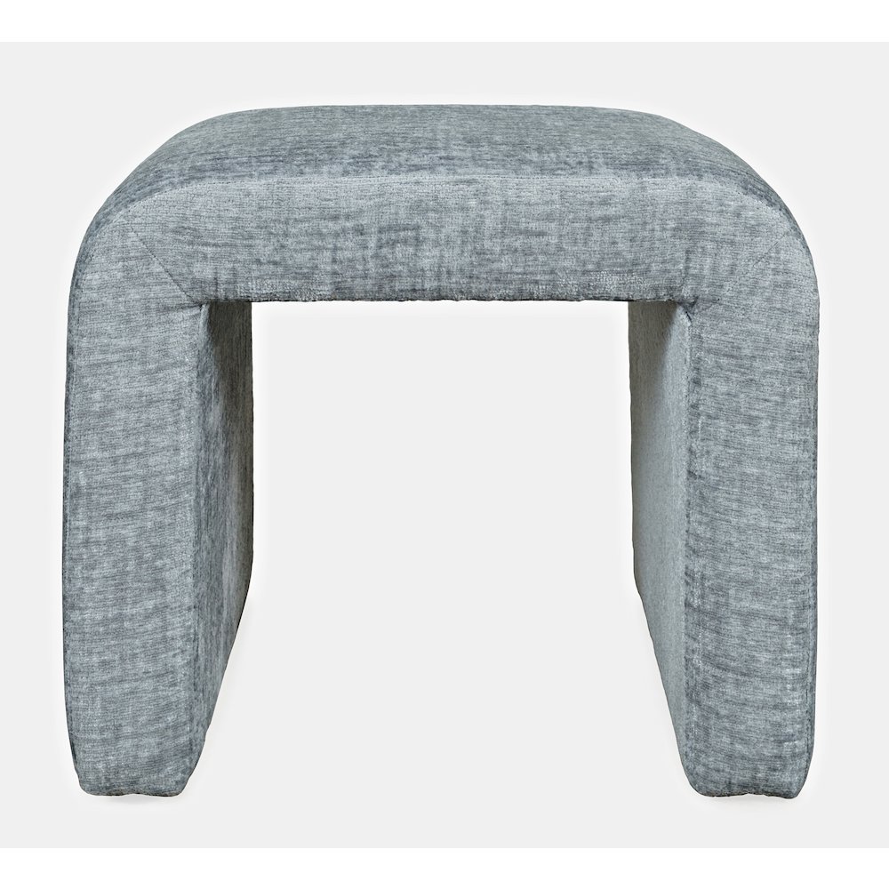 Modern Curved Upholstered Waterfall Jacquard Petite Ottoman Bench - Set of 2. Picture 1