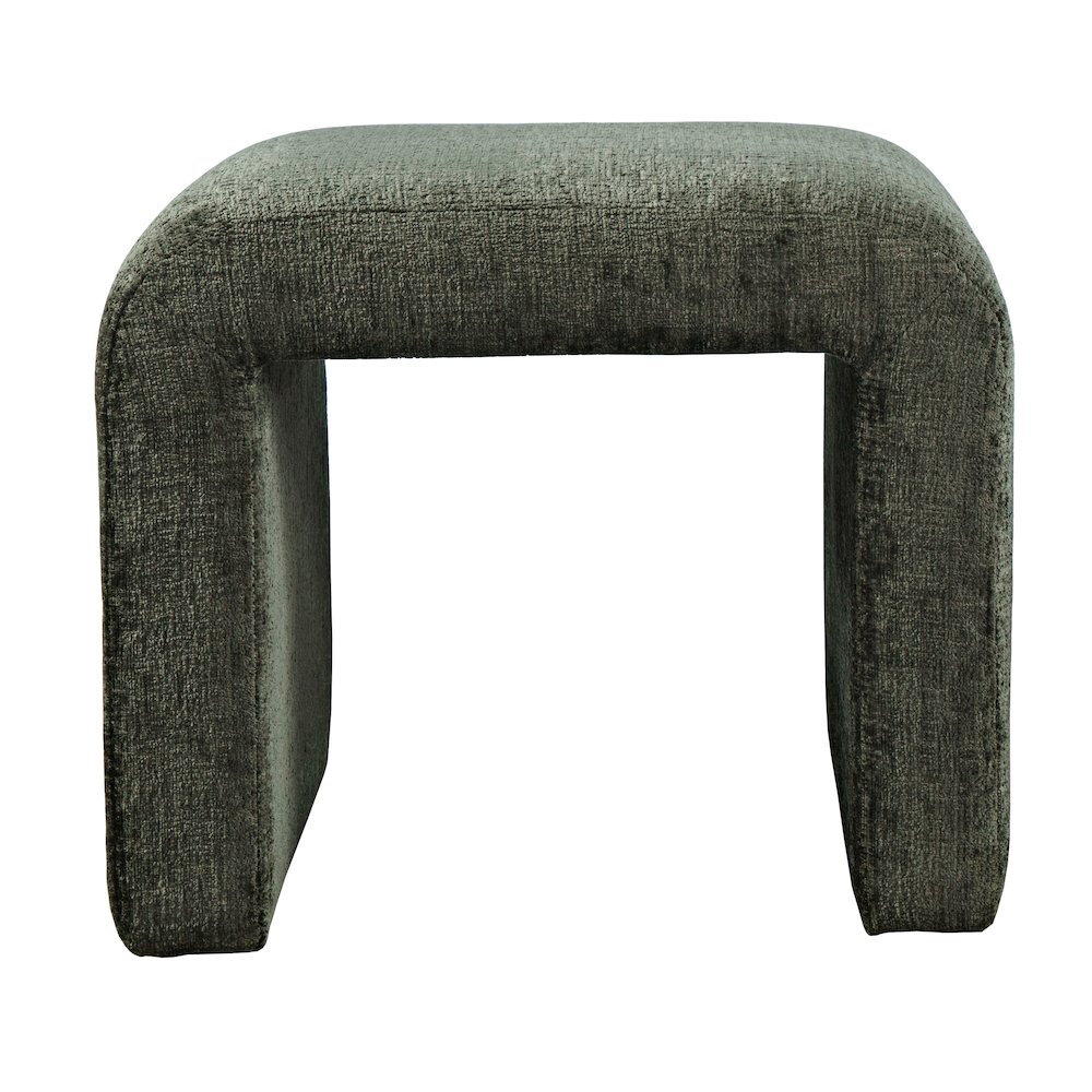 Modern Curved Upholstered Waterfall Jacquard Petite Ottoman Bench - Set of 2. Picture 1