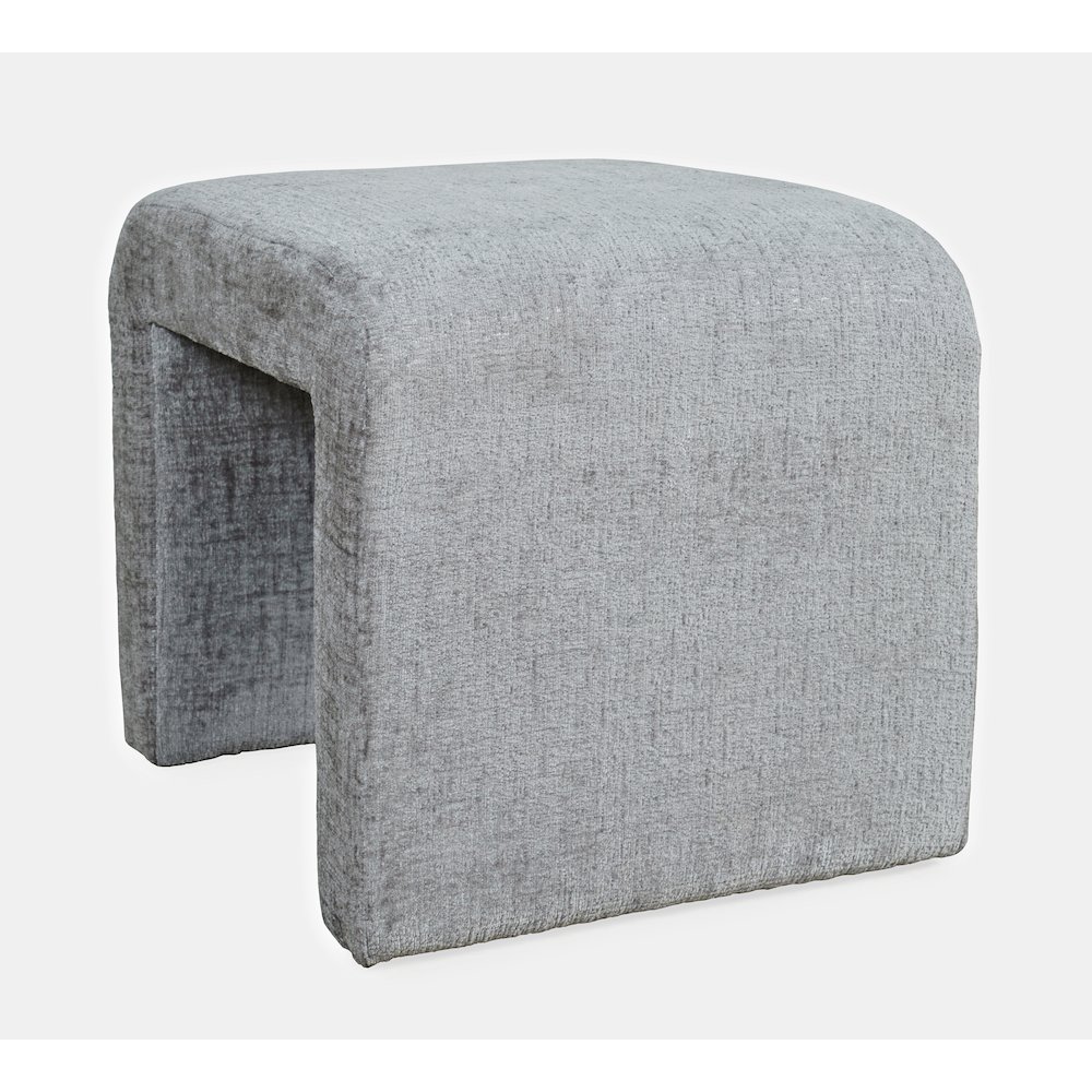 Modern Curved Upholstered Waterfall Jacquard Petite Ottoman Bench - Set of 2. Picture 5