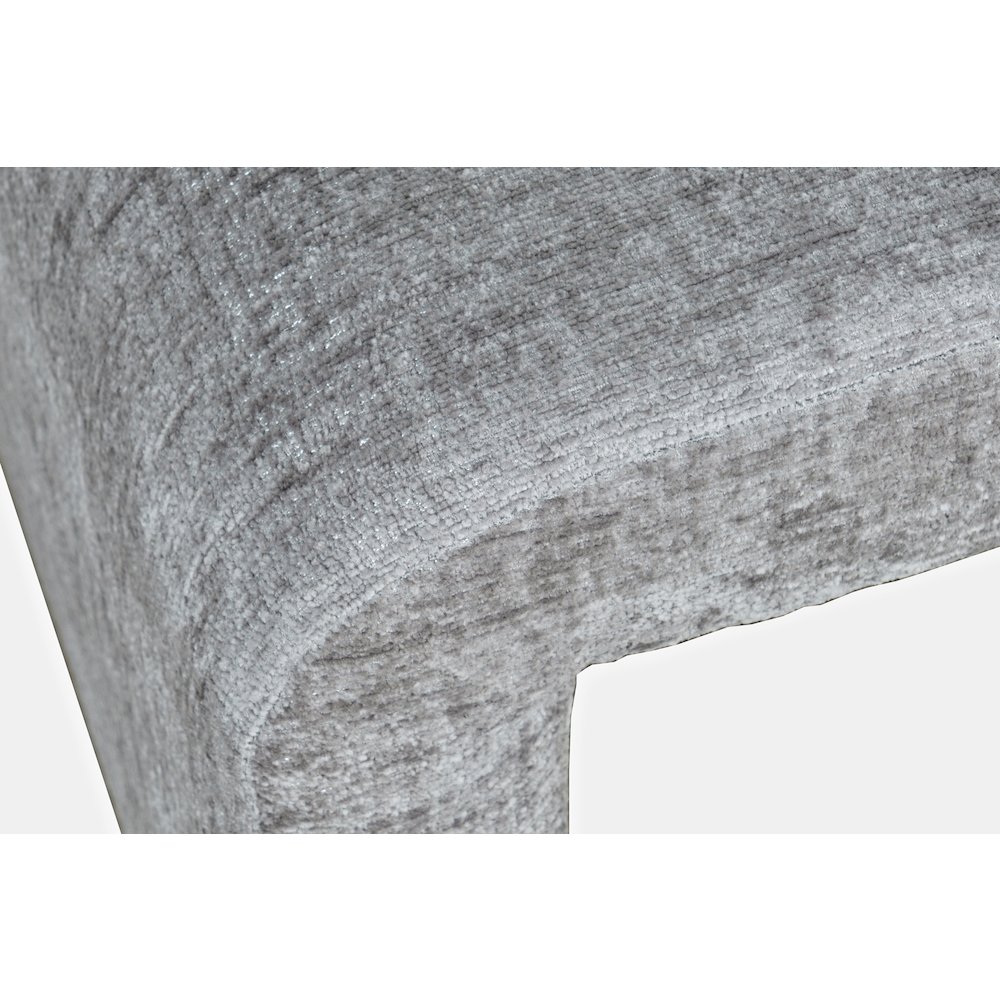 Modern Curved Upholstered Waterfall Jacquard Petite Ottoman Bench - Set of 2. Picture 4