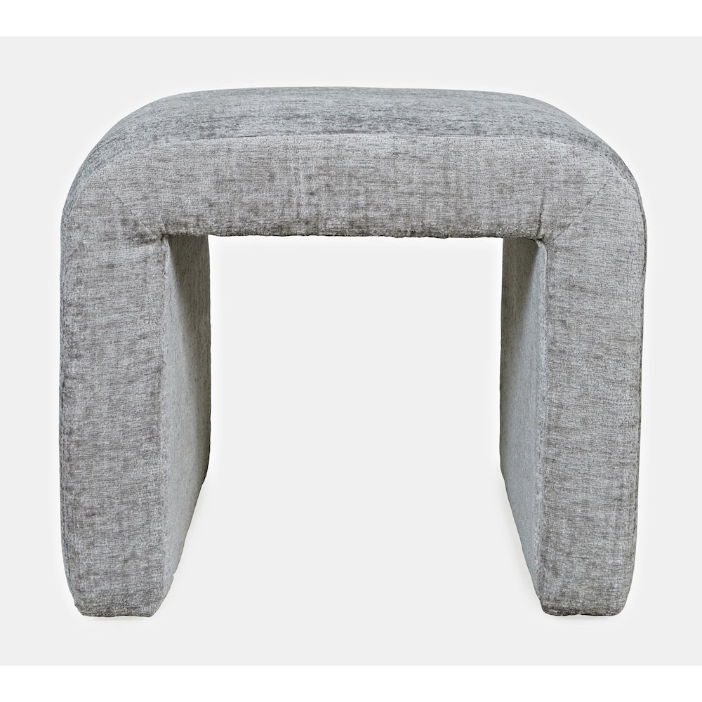 Modern Curved Upholstered Waterfall Jacquard Petite Ottoman Bench - Set of 2. Picture 2