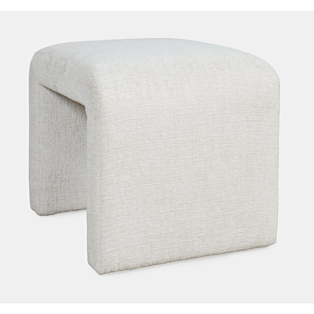 Modern Curved Upholstered Waterfall Jacquard Petite Ottoman Bench - Set of 2. Picture 5