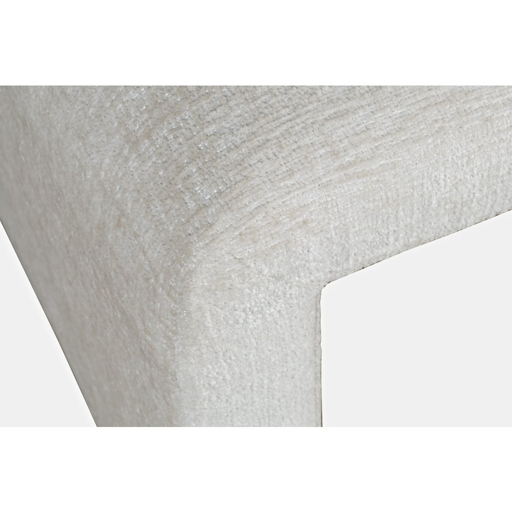 Modern Curved Upholstered Waterfall Jacquard Petite Ottoman Bench - Set of 2. Picture 4