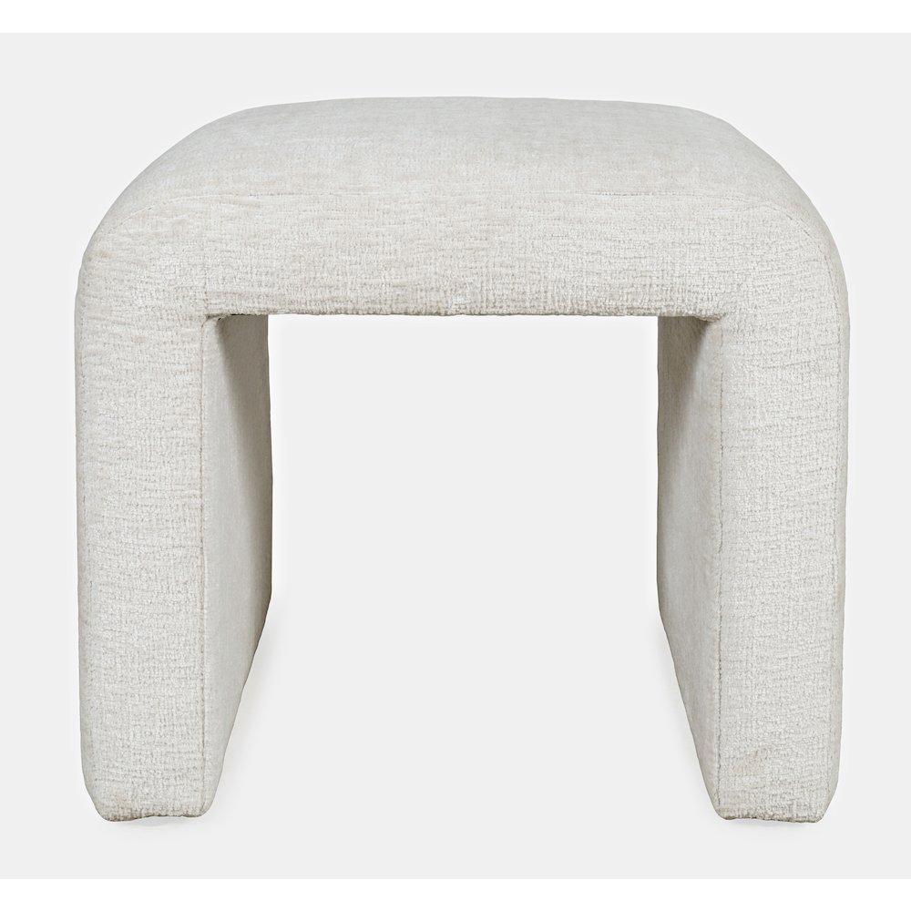 Modern Curved Upholstered Waterfall Jacquard Petite Ottoman Bench - Set of 2. Picture 1