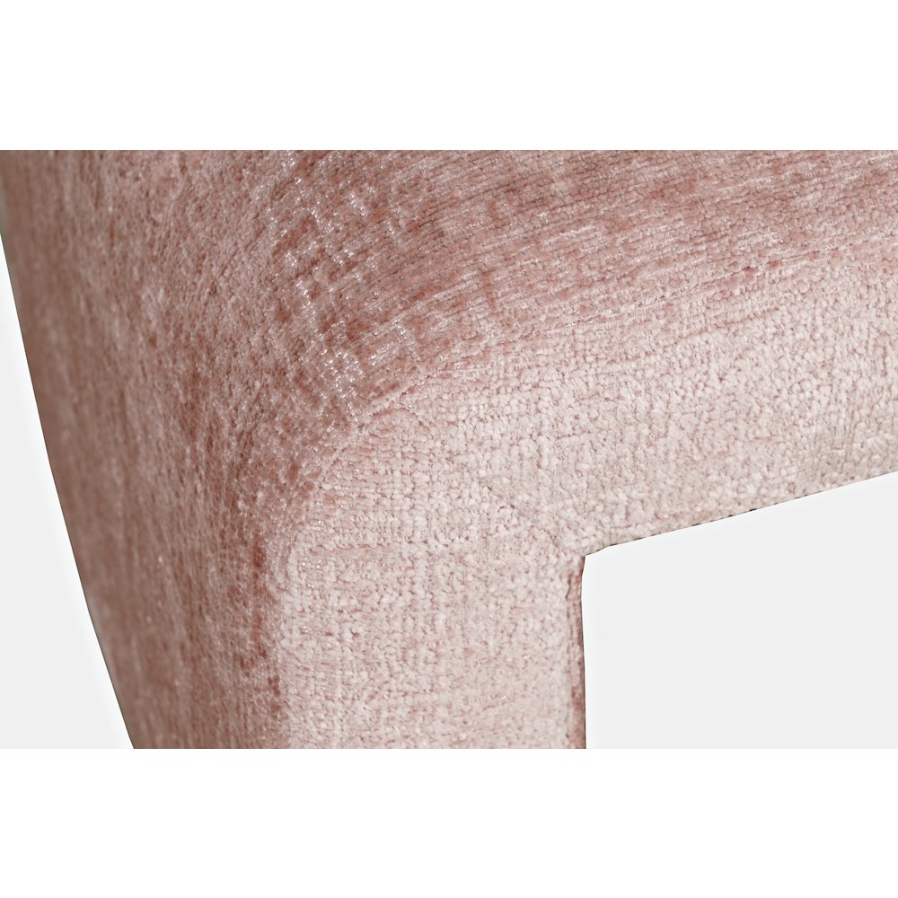 Modern Curved Upholstered Waterfall Jacquard Petite Ottoman Bench - Set of 2. Picture 3