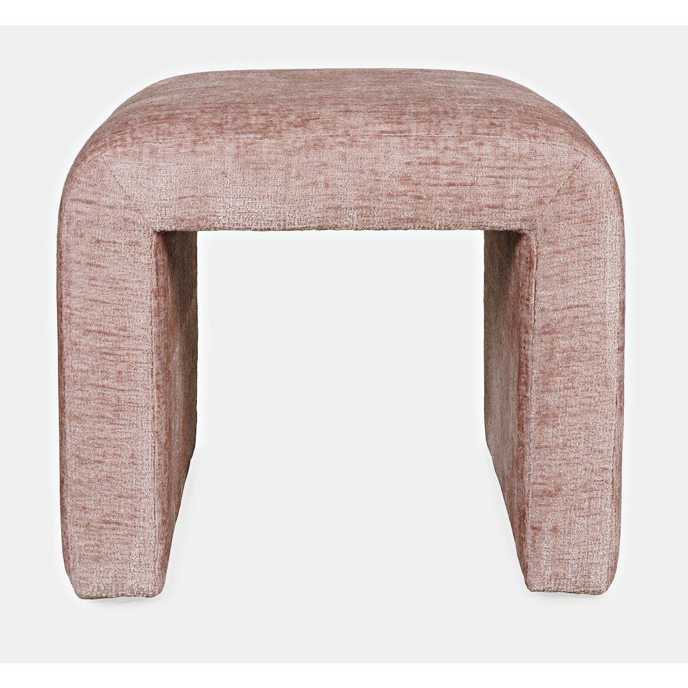 Modern Curved Upholstered Waterfall Jacquard Petite Ottoman Bench - Set of 2. Picture 1