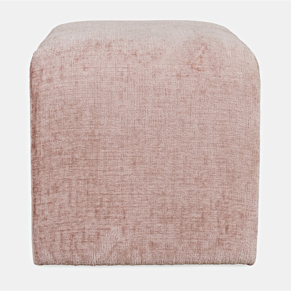 Modern Curved Upholstered Waterfall Jacquard Petite Ottoman Bench - Set of 2. Picture 5