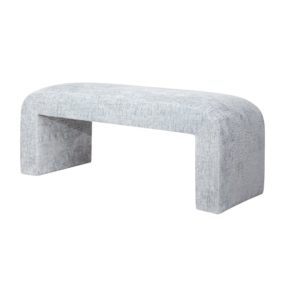 Sophia Modern Luxury Curved Upholstered Waterfall Jacquard Bench - Small. Picture 2