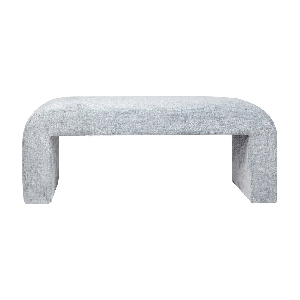 Sophia Modern Luxury Curved Upholstered Waterfall Jacquard Bench - Small. Picture 1