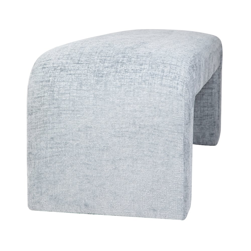 Sophia Modern Luxury Curved Upholstered Waterfall Jacquard Bench - Small. Picture 3
