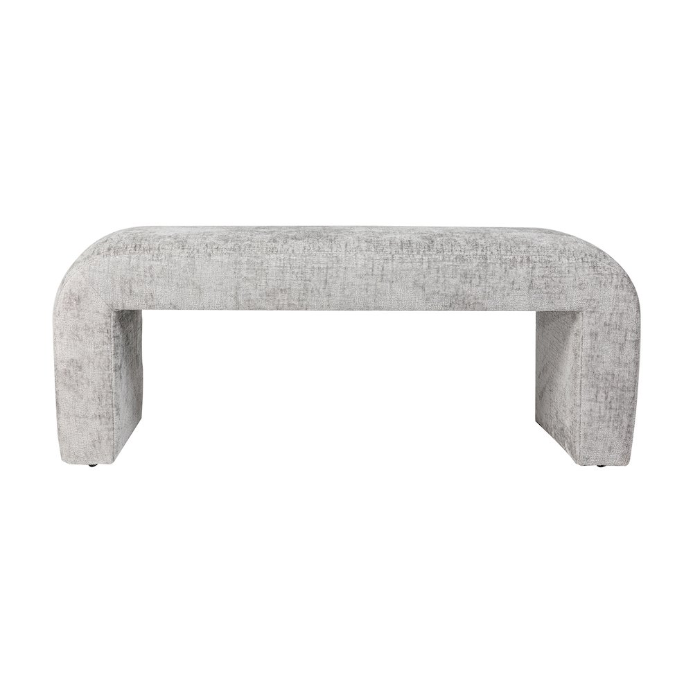 Sophia Modern Luxury Curved Upholstered Waterfall Jacquard Bench - Small. Picture 1