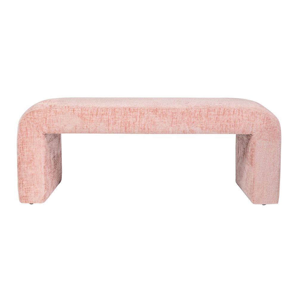 Sophia Modern Luxury Curved Upholstered Waterfall Jacquard Bench - Small. Picture 1