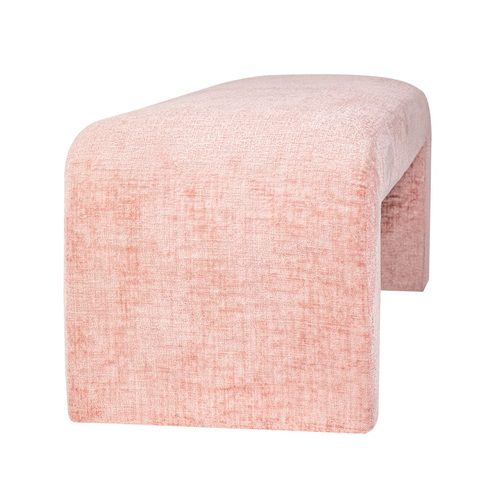 Sophia Modern Luxury Curved Upholstered Waterfall Jacquard Bench - Small. Picture 3