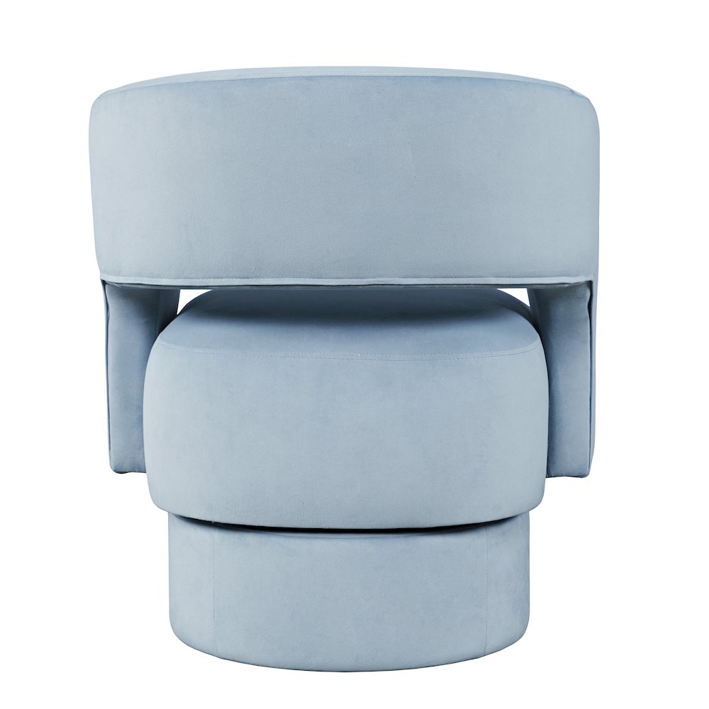 Mid-Century Modern Upholstered Split-Back Curved Sculpture Swivel Accent Chair. Picture 6