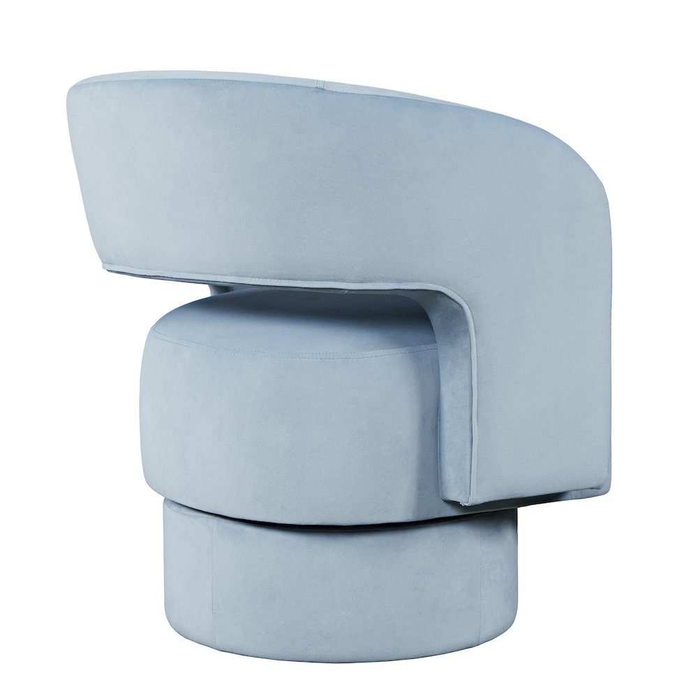 Mid-Century Modern Upholstered Split-Back Curved Sculpture Swivel Accent Chair. Picture 5