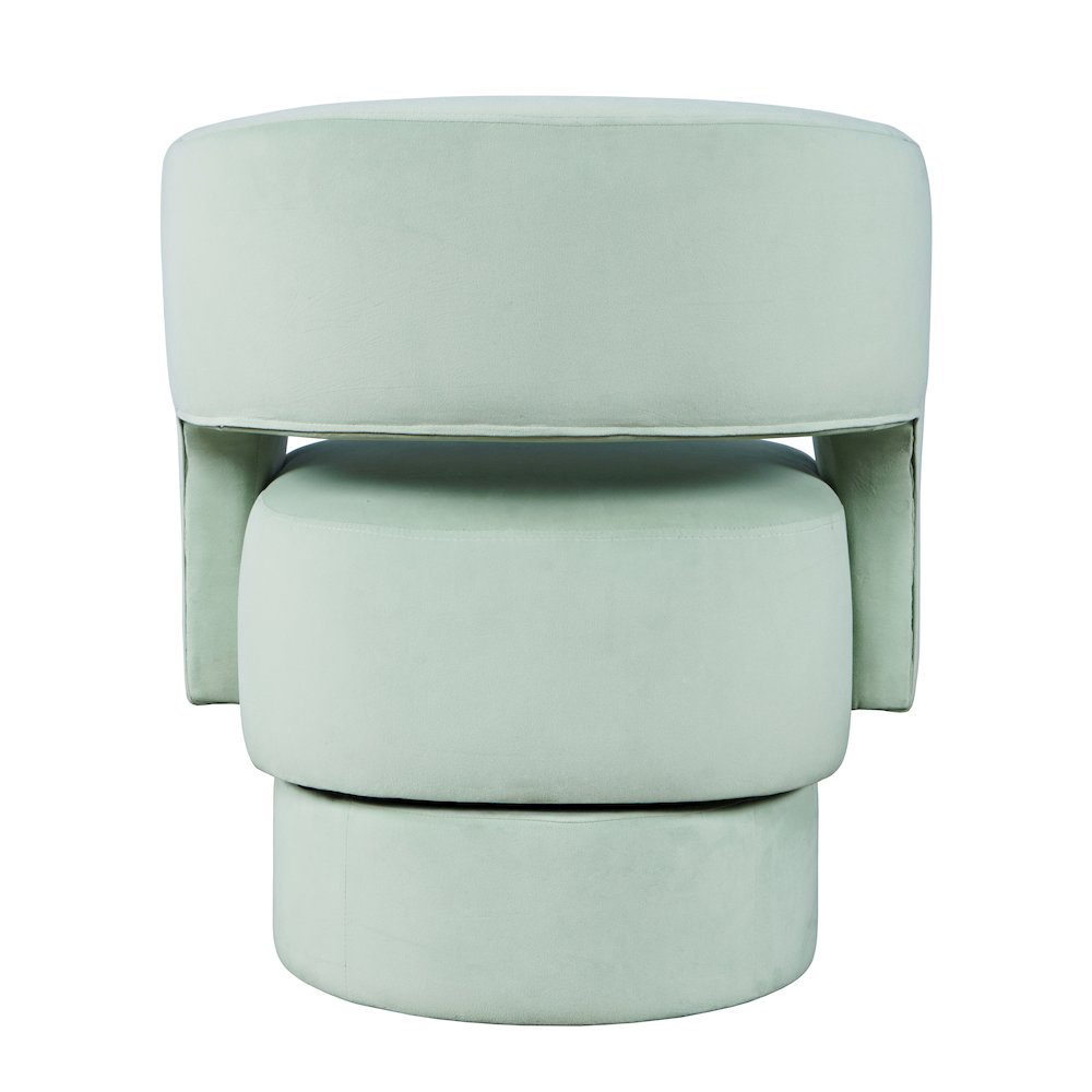 Mid-Century Modern Upholstered Split-Back Curved Sculpture Swivel Accent Chair. Picture 6
